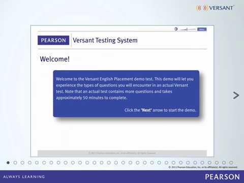 Versant English Placement Test - Product Tour