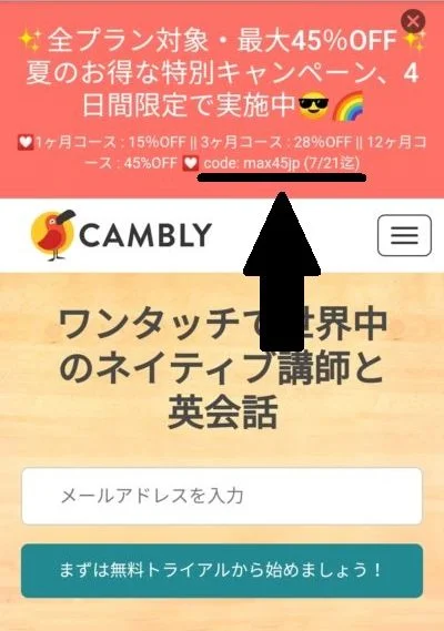 Camblyのプロモコード